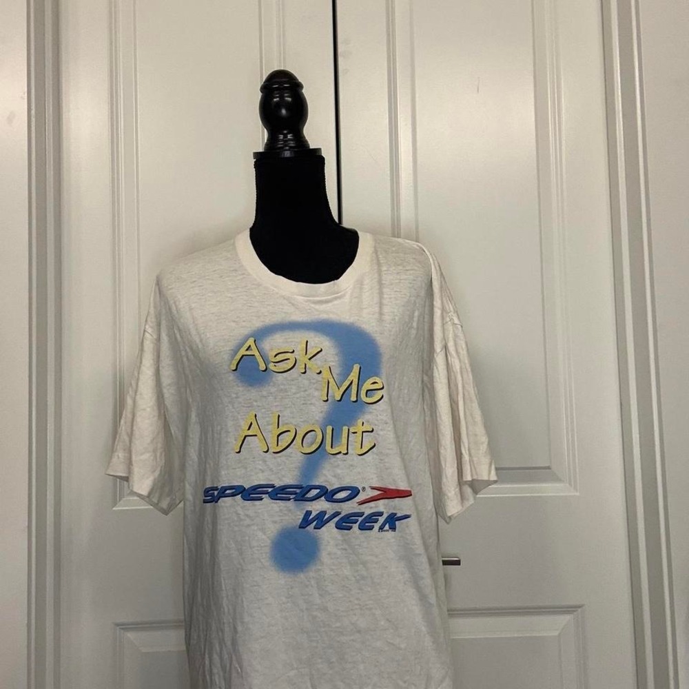 Vintage Speedo "Ask Me About Speedo Week" Graphic T-Shirt XL - Picture 2 of 4